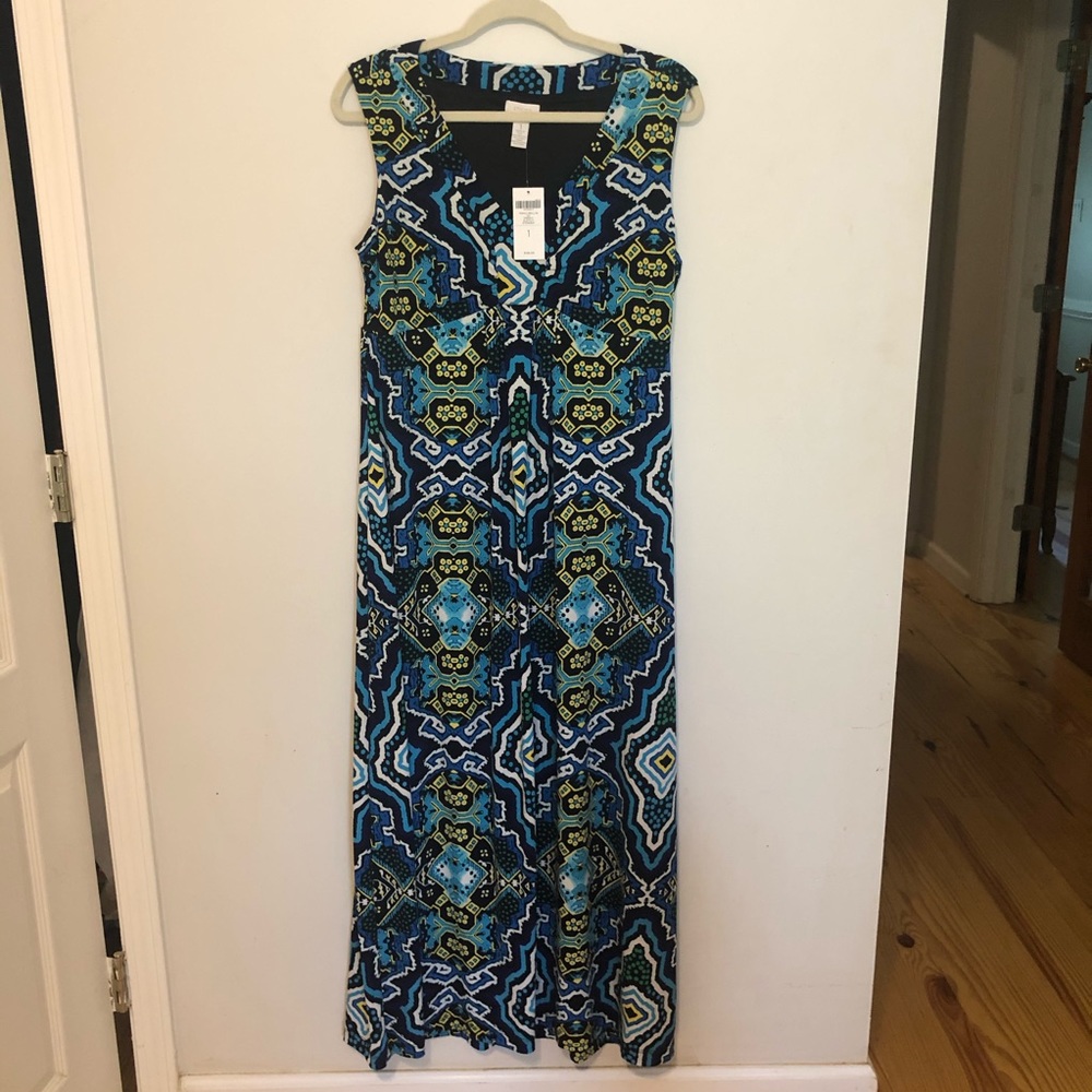 NWT Chico’s Size 1 Maxi Dress Tropical Medallion